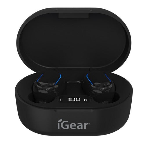 Igear Bluetooth Wireless Earphone with Charging Case - Black - Dollars and Sense