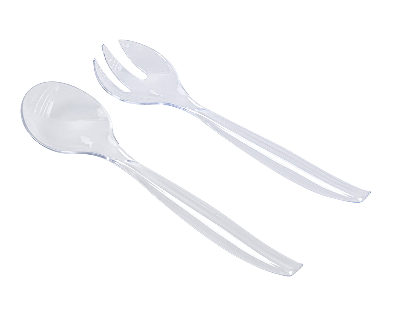 245mm Clear Salad Servers Pk2