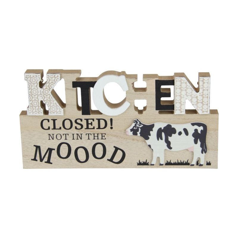 Kitchen Cow Plaque With Funny Wording - Dollars and Sense