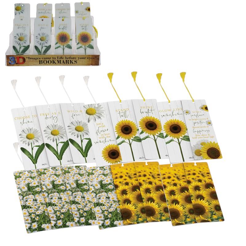 Sunflower & Daisy Bookmarks 8 Ass Kl SKU KLSDBOOK - Dollars and Sense