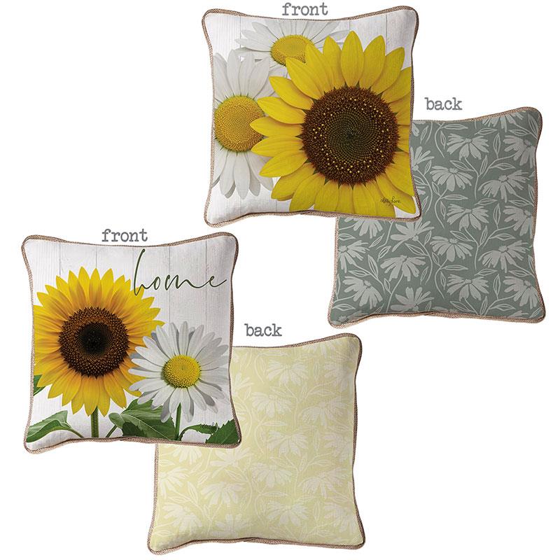 45x45cm Sunflower & Daisy Cushion 2 ass SKU KLSDCU45 - Dollars and Sense