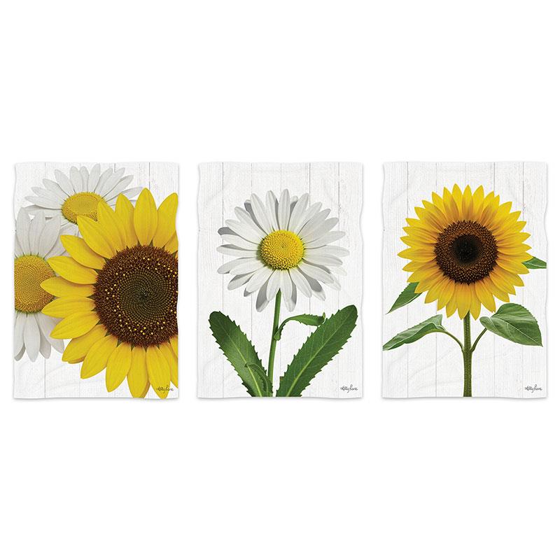 50x70cm Sunflower/Daisy Linen Tea Towel SKU KLSDTEAT - Dollars and Sense
