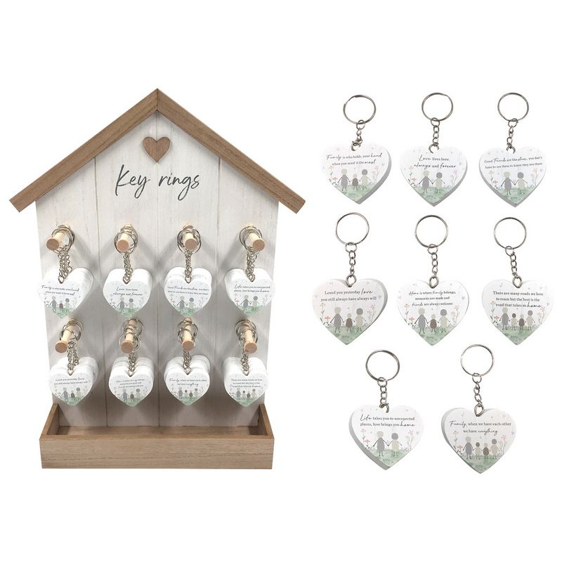 4cm Heart Key Ring on Disp. House 8 Ass