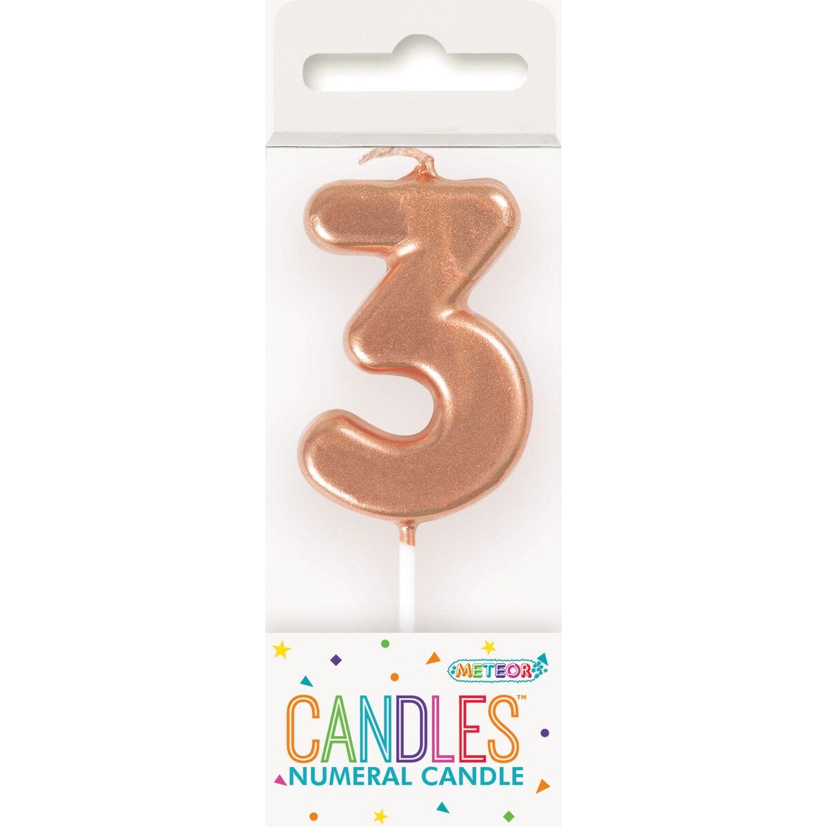 Birthday Candle Mini Pick Number 3 - Rose Gold - Dollars and Sense