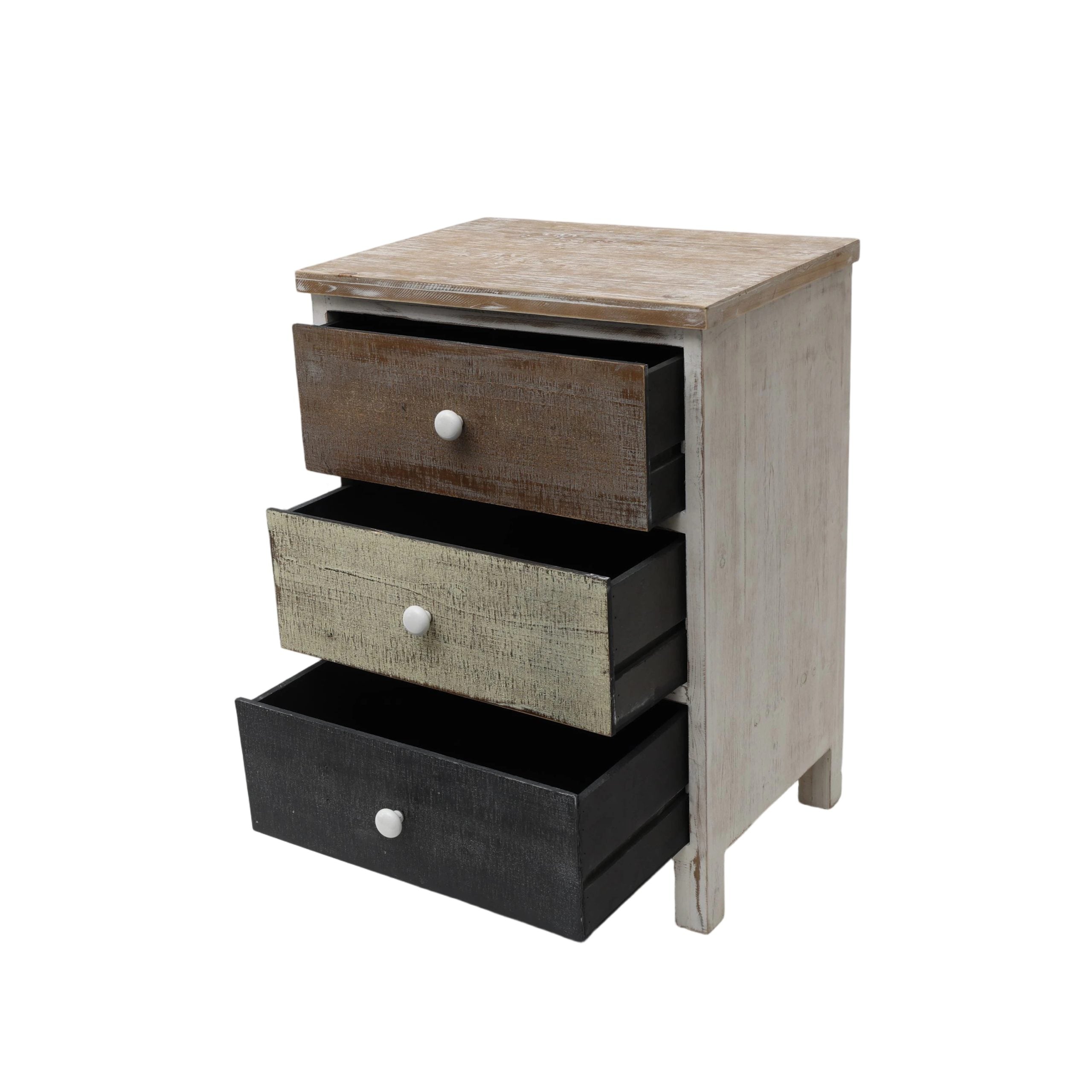 48.26 x 34.93 x 66.04 cm Rustic 3-Drawer Cabinet