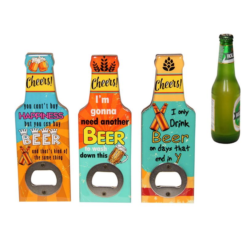 16cm Beer Magnet/Bottle Opener 3 Asstd SKU MAGBEEROP - Dollars and Sense