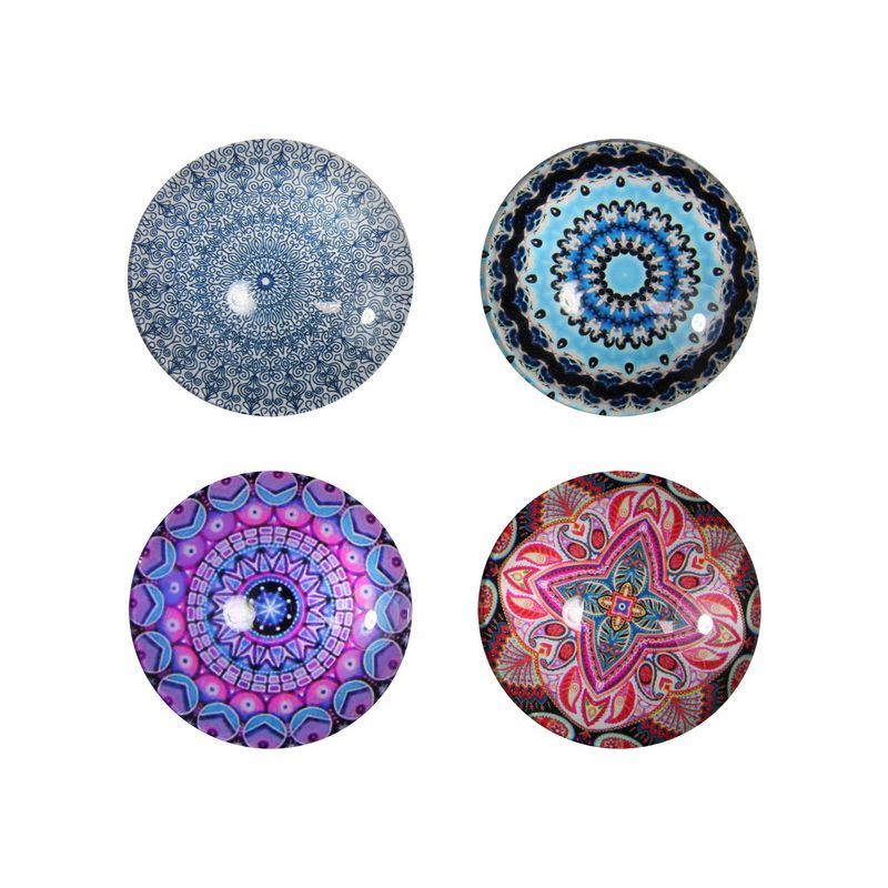 5cm Boho Round Glass Magnet 4 Asstd SKU MAGBOHO - Dollars and Sense