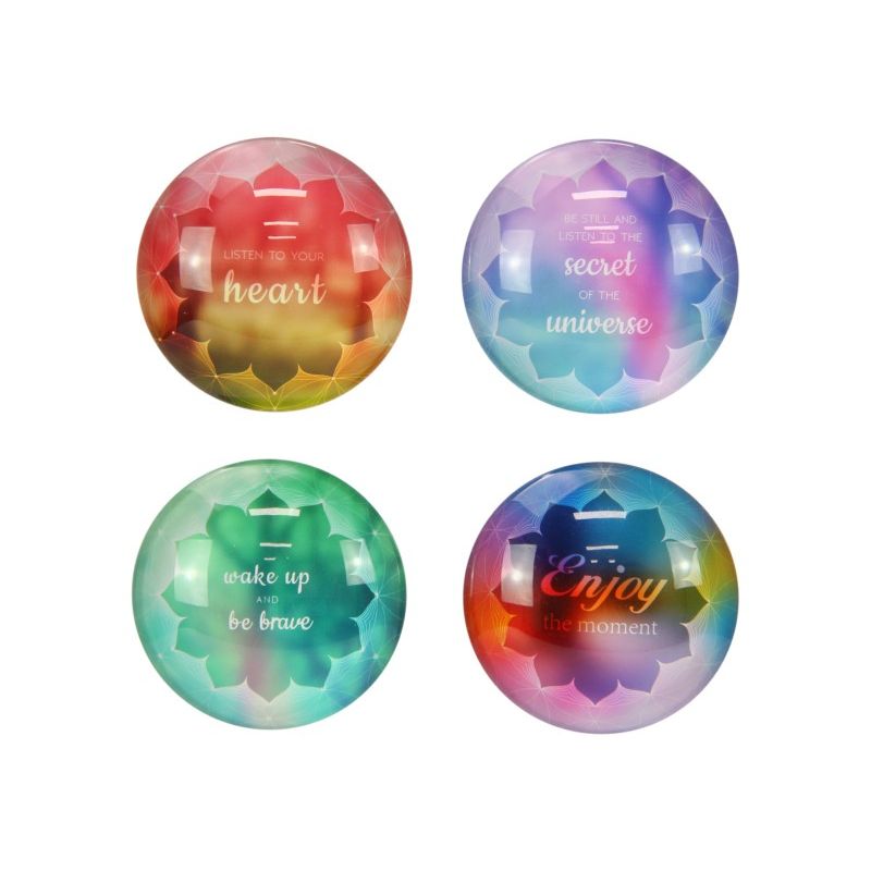 5cm Round Glass Magnet with Inspirational Wording SKU MAGINMAR - Dollars and Sense