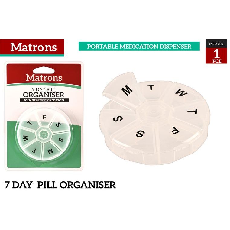 Round Portable Pill Box