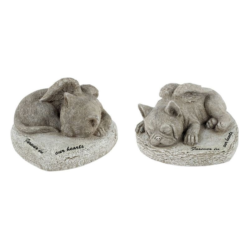 15cm Memorial Heart Plaque Dog & Cat 2As SKU MEMDCHRT - Dollars and Sense