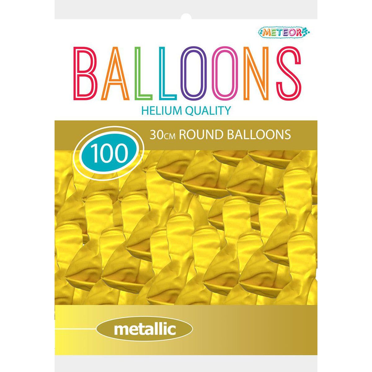 Balloons Metallic Yellow 30cm 100pc