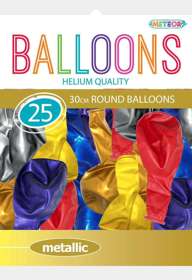 Latex Balloons - Metallic Assorted Colours - Dollars and Sense