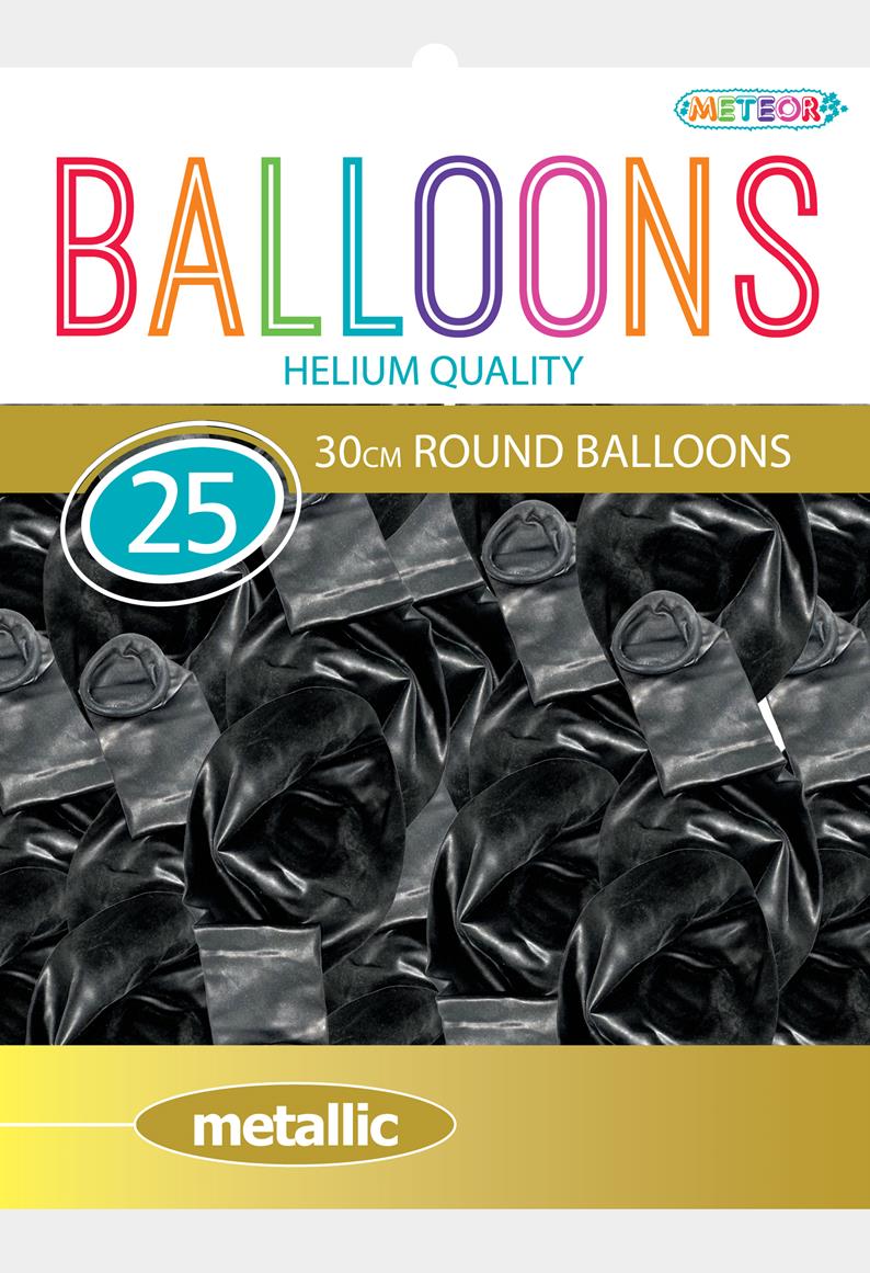 Latex Balloons - Metallic Balck - Dollars and Sense