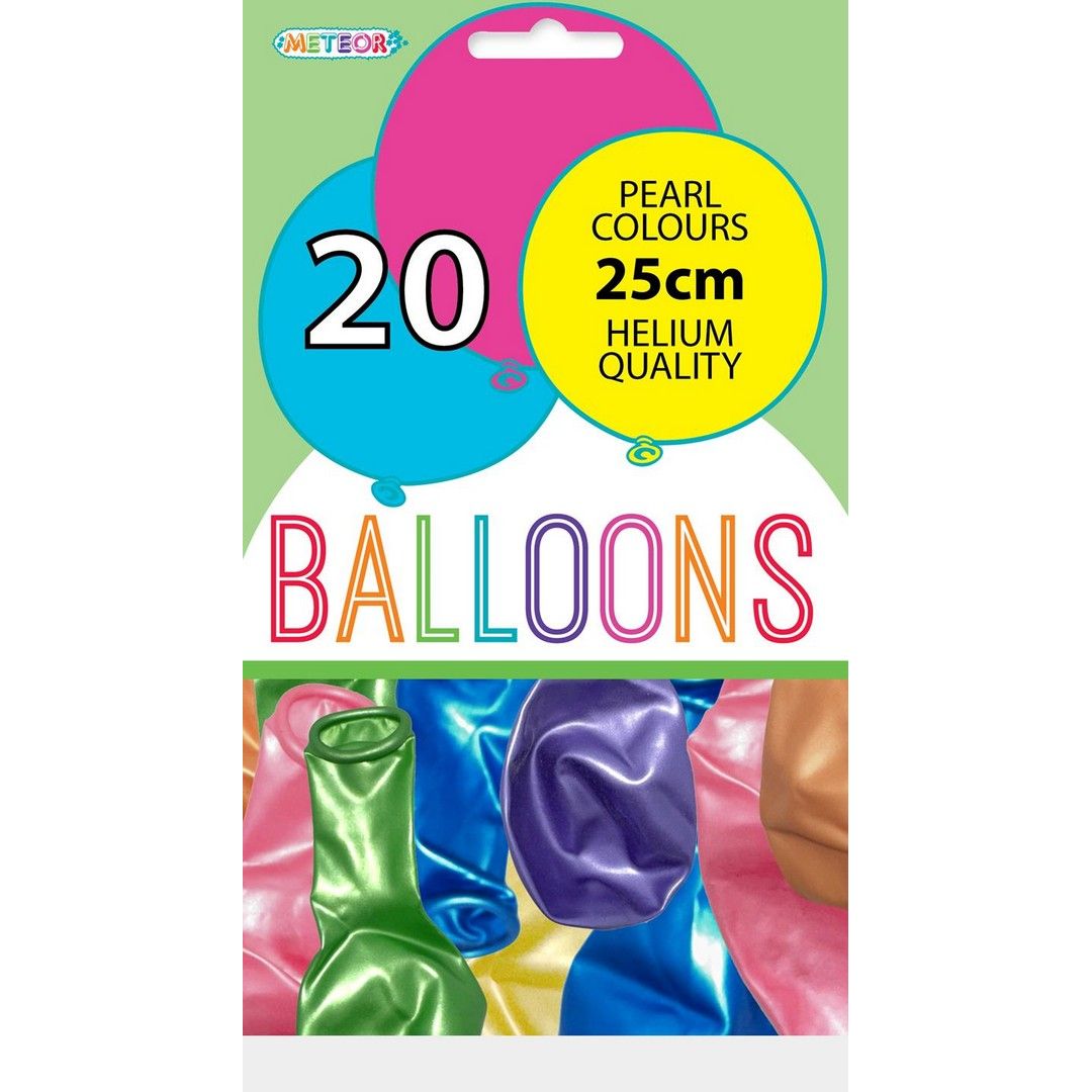Assorted Colours Pearl - Latex Helium Balloons SKU MFBP-20 - Dollars and Sense