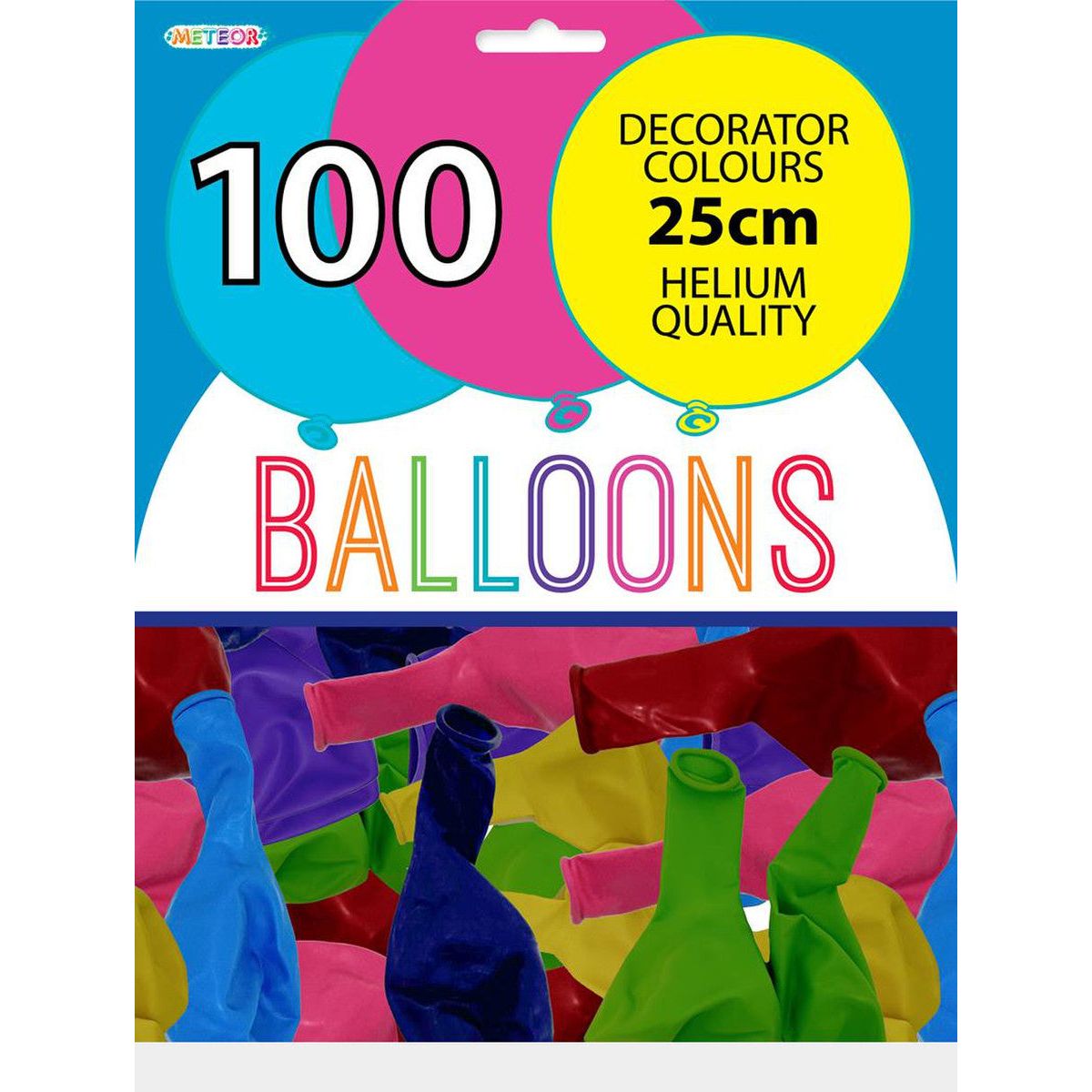 Decorator Latex Balloons Mixed Colours 25cm 100pk