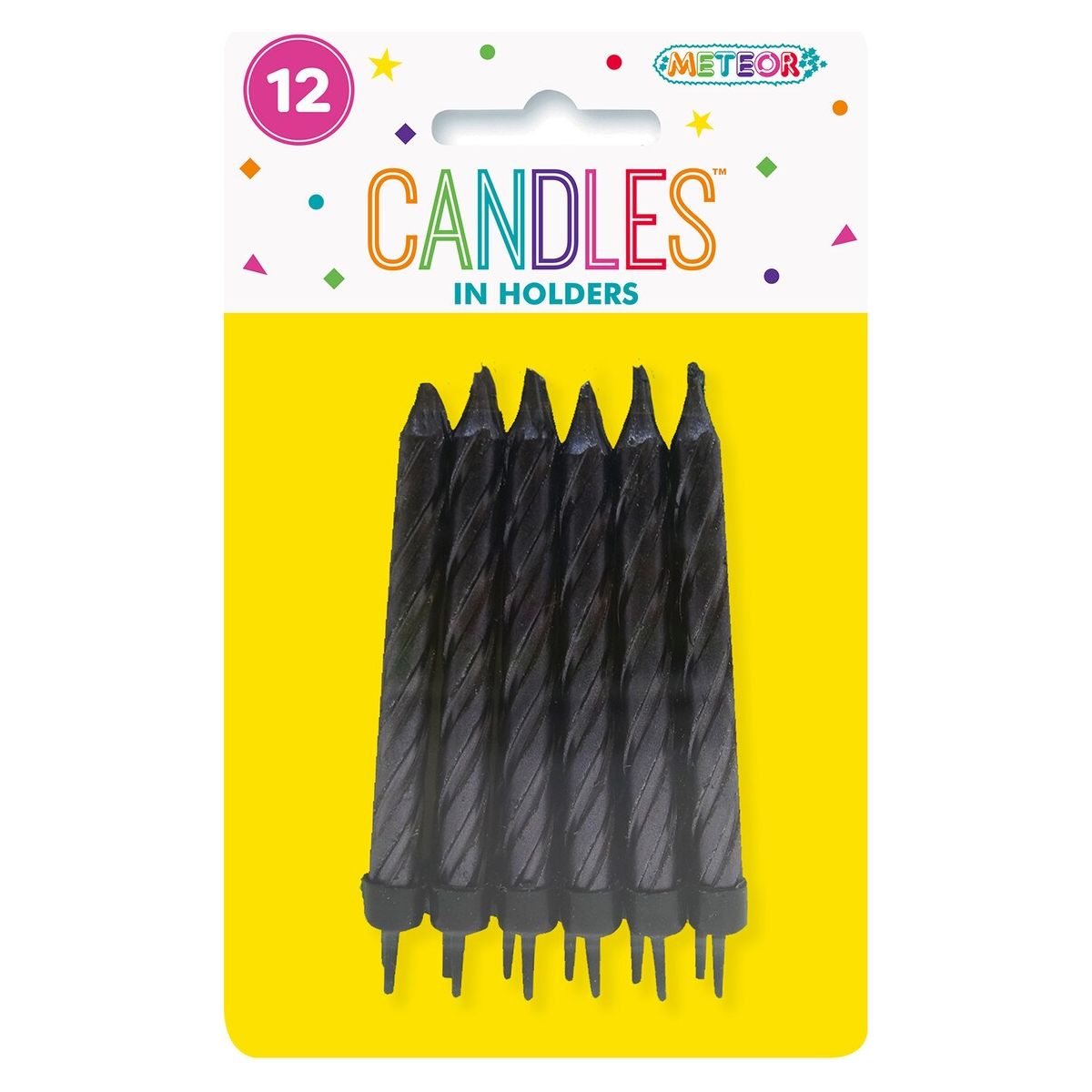 Birthday Candles with Holders - Metallic Black - Dollars and Sense