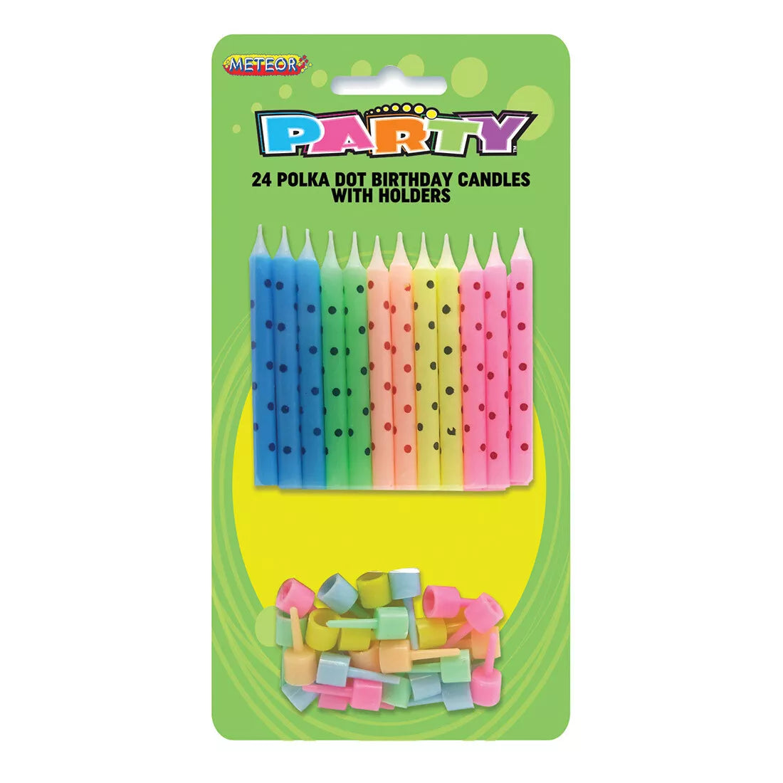 Birthday Candles with Holders - Polka Dot - Dollars and Sense