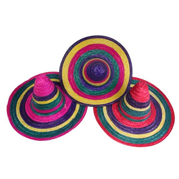 49cm Multicoloured Mexican Sombrero Party Hat 3 Asstd SKU MHATM - Dollars and Sense
