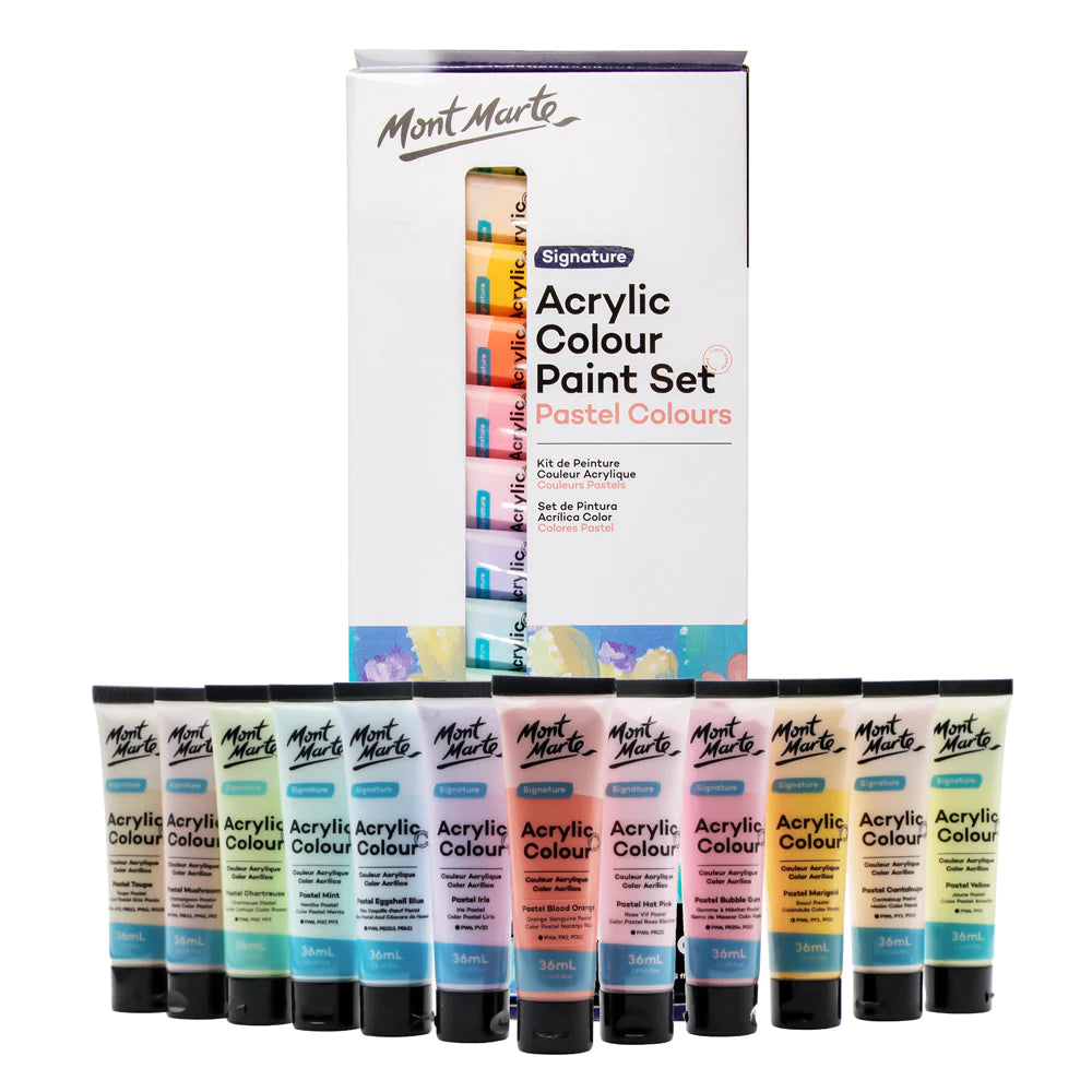 Mont Marte Acrylic Colour Set - Pastels - Dollars and Sense