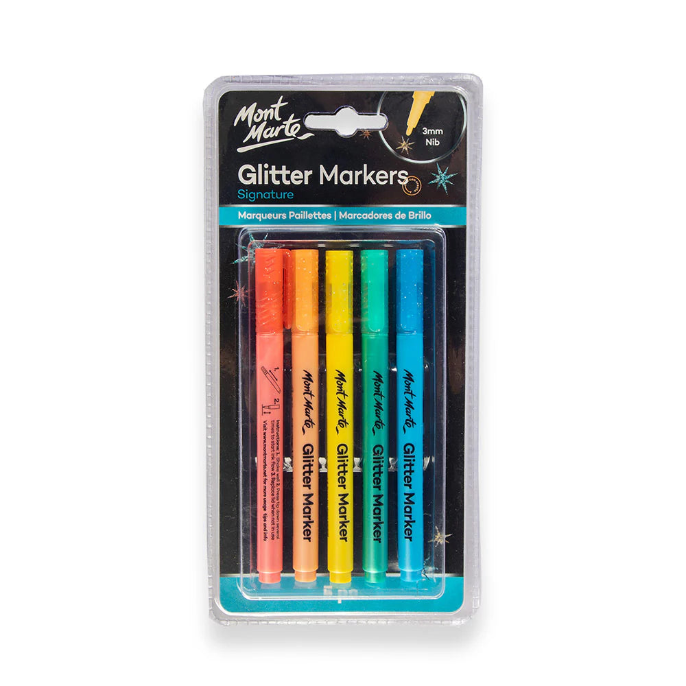 Mont Marte - Brilliant Glitter Markers - Dollars and Sense