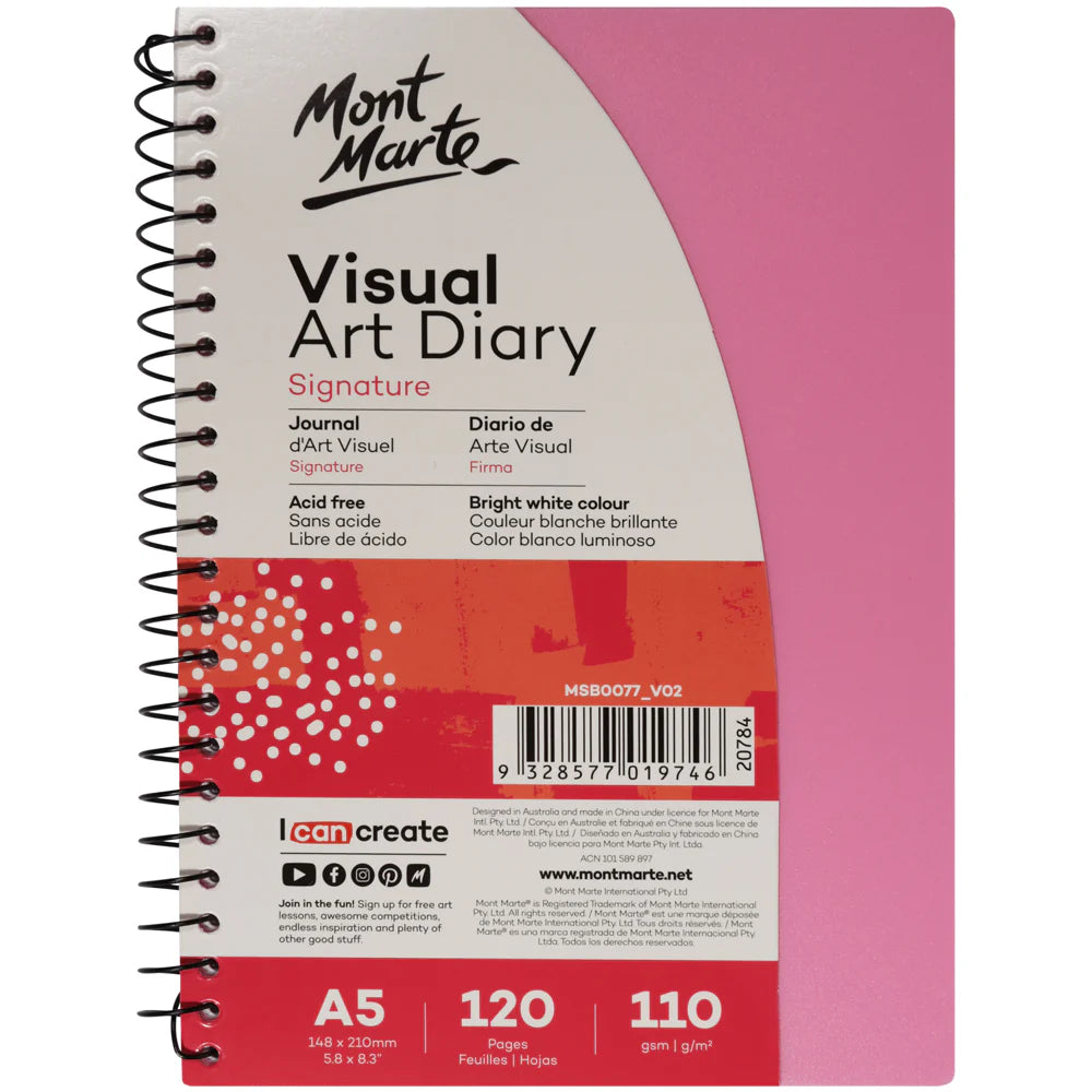 Mont Marte Visual Art Diary - Coloured Cover - Dollars and Sense
