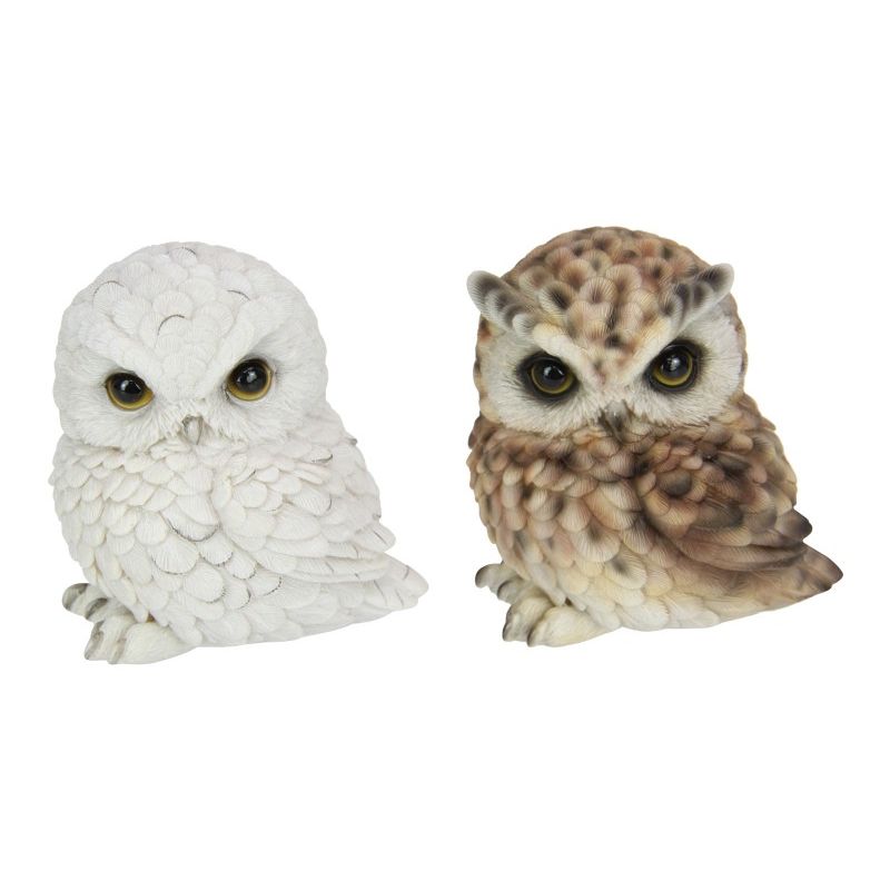 12cm Cute Sitting White Owl SKU OWLCUB - Dollars and Sense