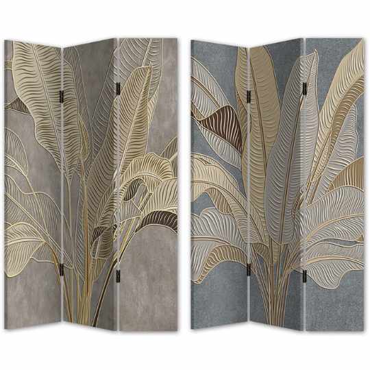 Canvas Screen Room Divider - Buddha or Gold Leaf - Dollars and Sense