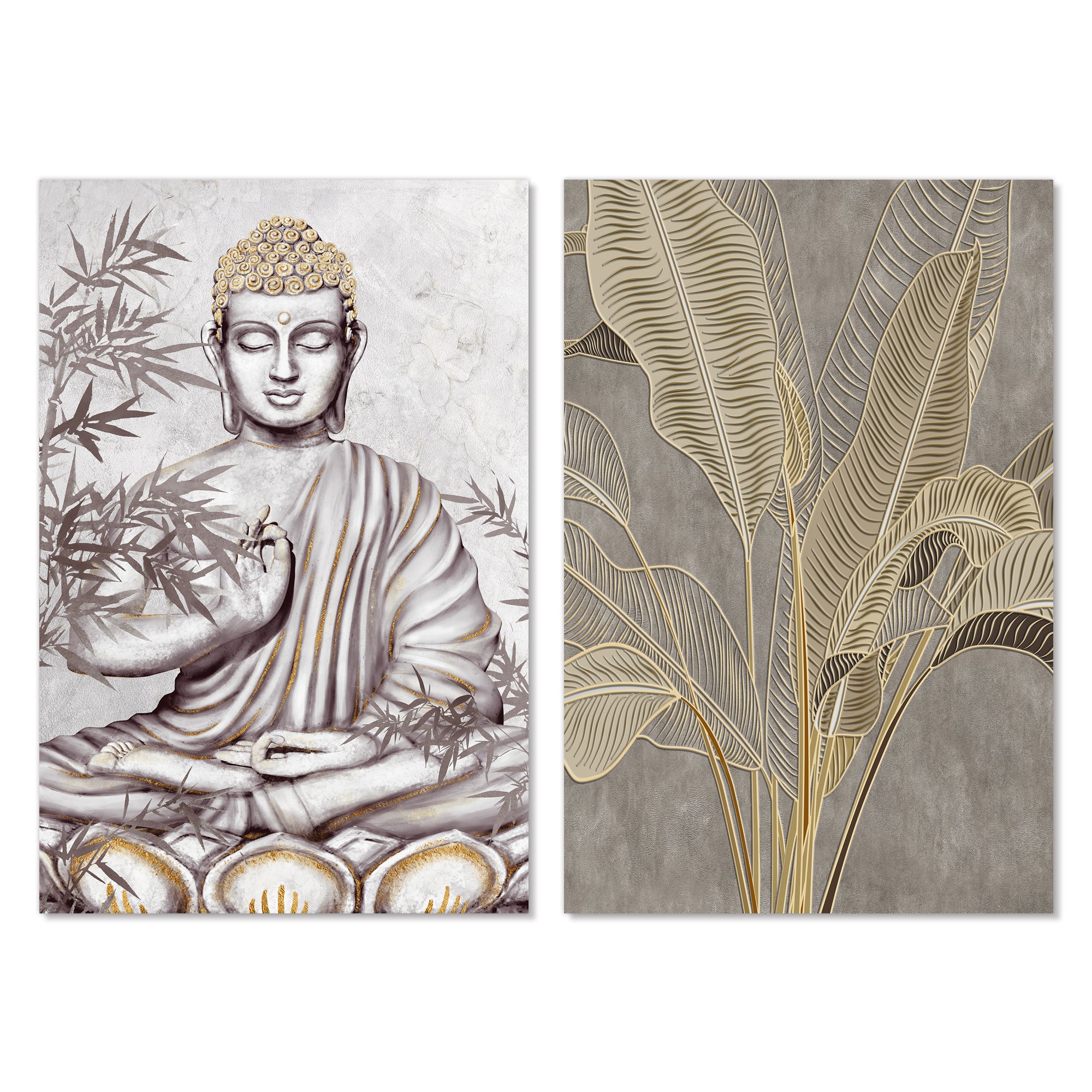 Canvas Print Buddha or Gold Leaves - Dollars and Sense