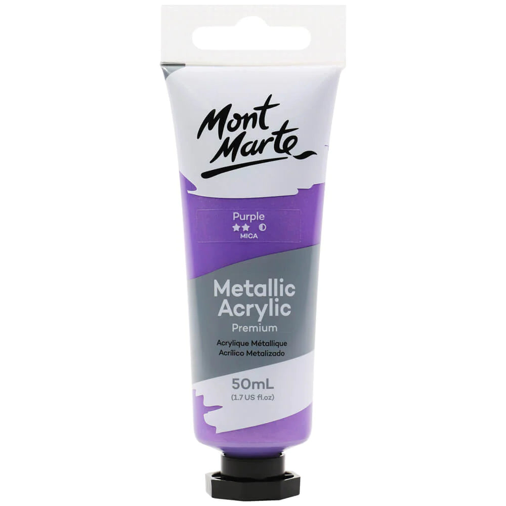 Mont Marte Metallic Acrylic Paint - Purple - Dollars and Sense
