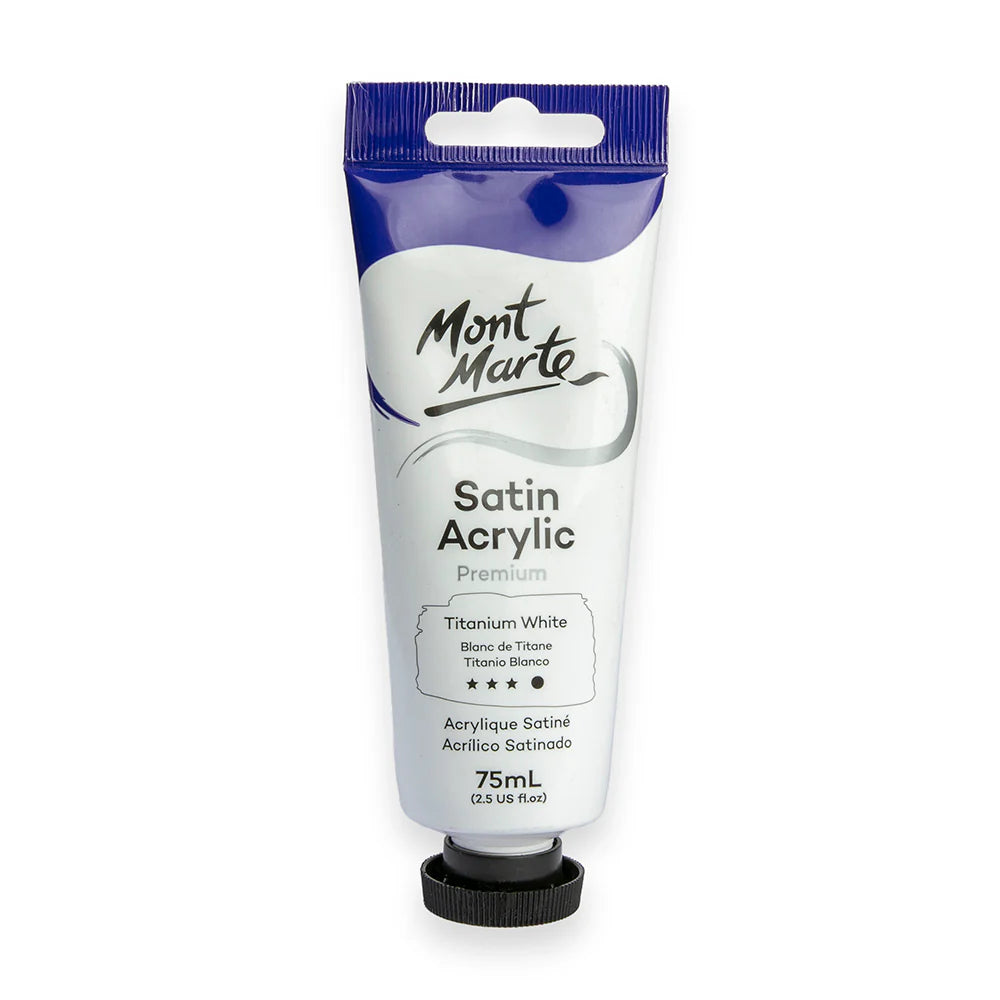 Mont Marte Satin Acrylic - Titanium White - Dollars and Sense