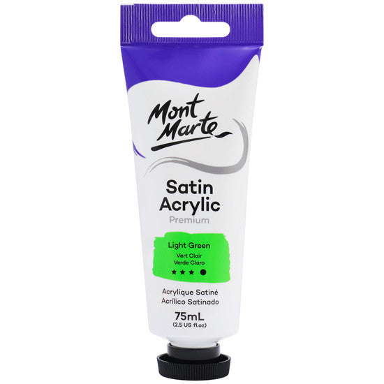 Mont Marte Satin Acrylic Paint Light Green 75ml - Dollars and Sense
