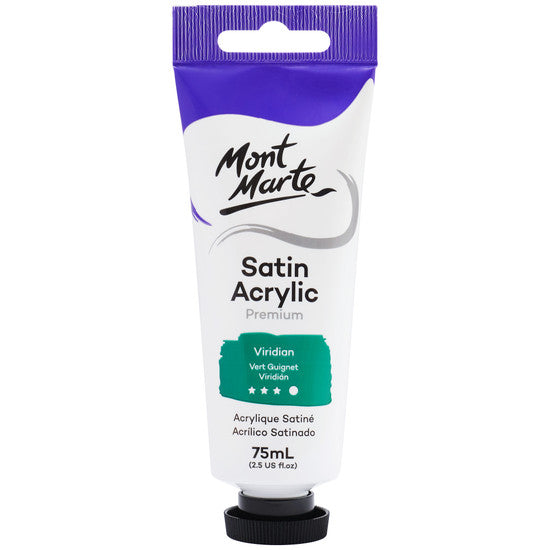 Mont Marte Satin Acrylic Paint Viridian 75ml - Dollars and Sense