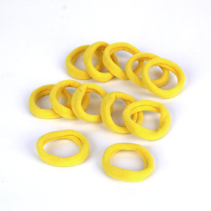 12Pk Elastic Hair Bands-Yellow