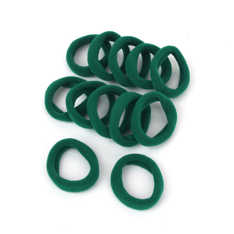 12Pk 5Cm Elastic Hair Bands-Green