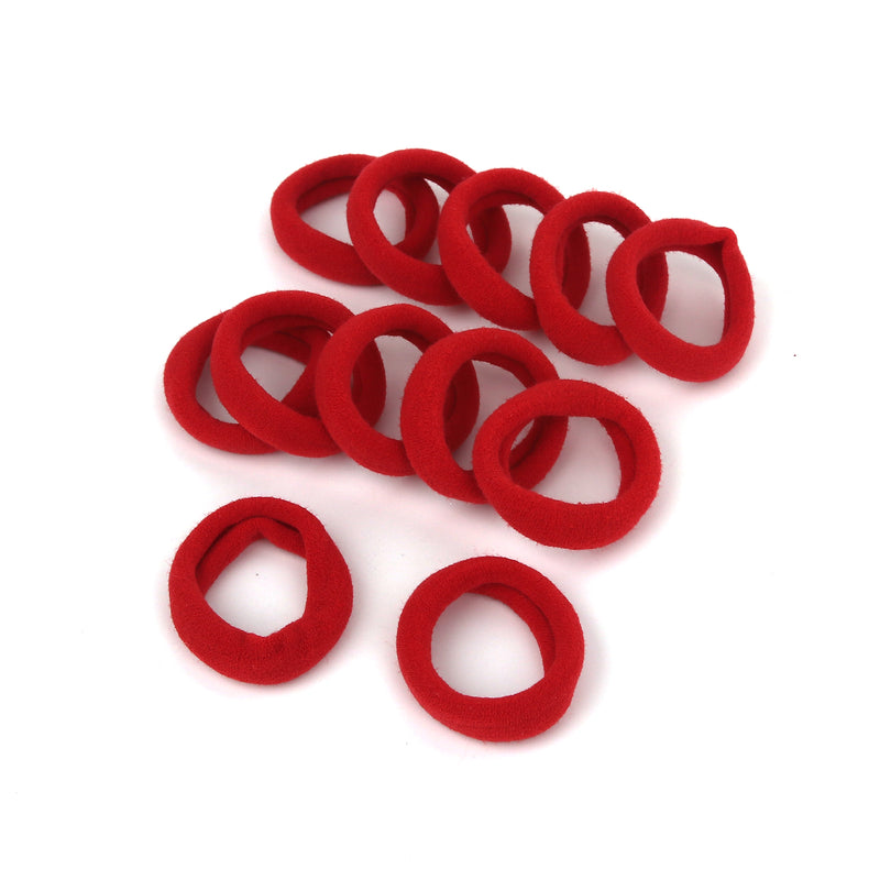 12Pk Elastic Hair Bands-Red SKU PP12299 - Dollars and Sense
