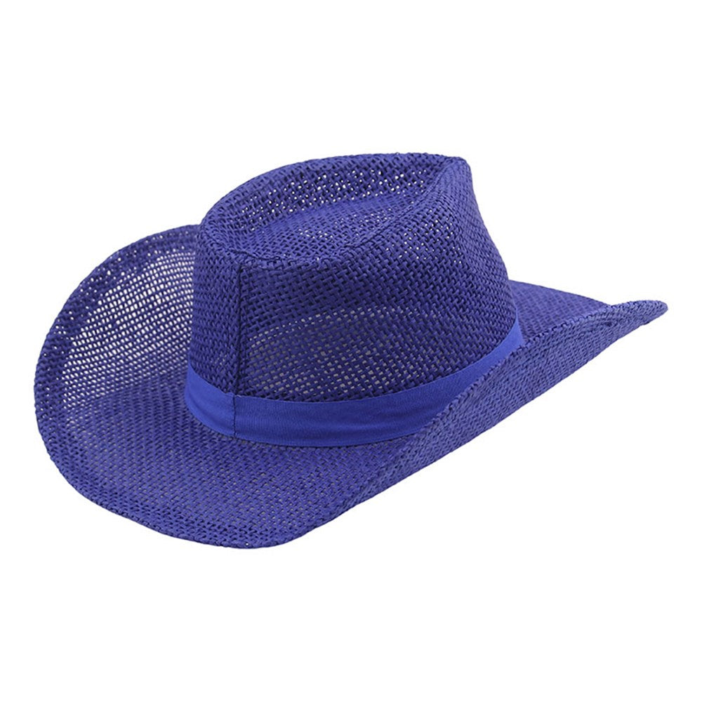 Burlap Cowboy Hat - Blue - Dollars and Sense