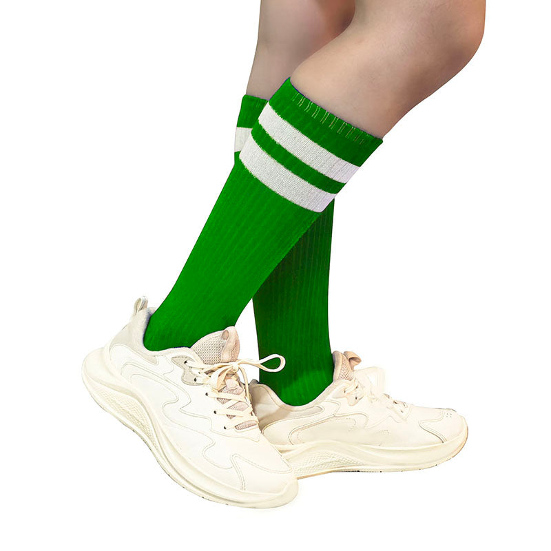 40Cm Green Stripe Knee High Socks