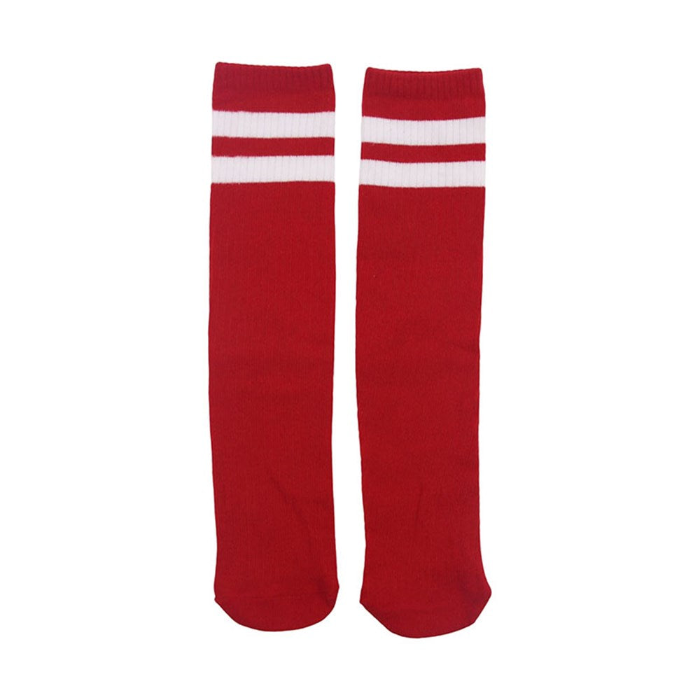 Stripe Knee High Socks - Red - Dollars and Sense