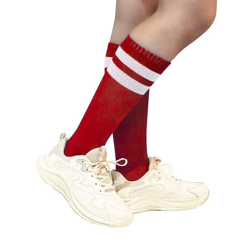 40Cm Red Stripe Knee High Socks