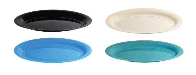 400mm x 275mm Oval Tray Assorted Colours Pk1