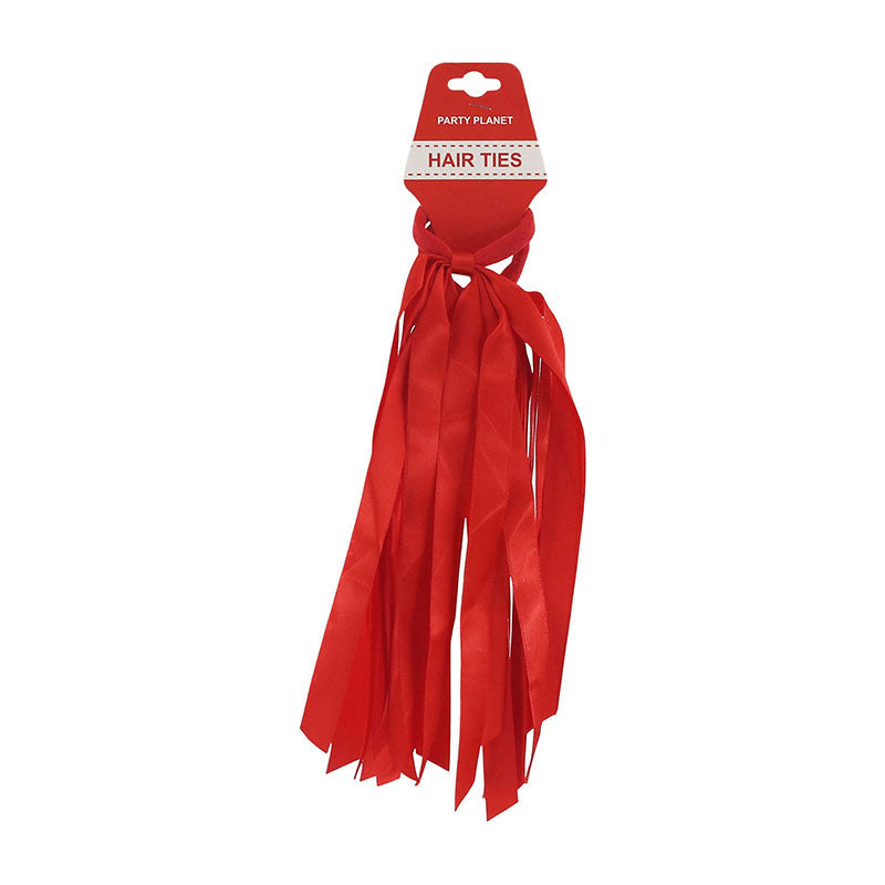 2Pk Tassel Hair Ties-Red