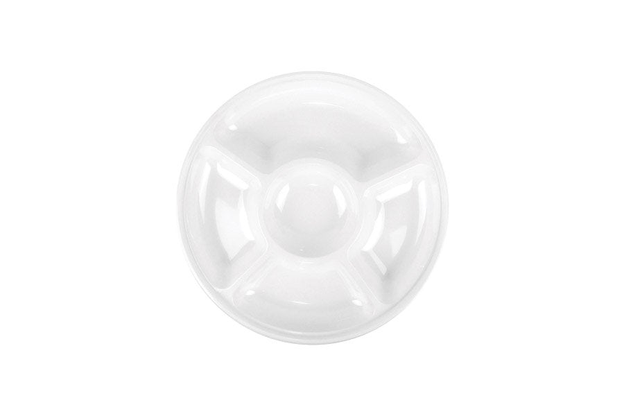 345mm White Round Divider Dish Pk2