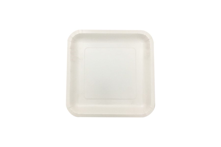 180mm FSC Square White Paper Plate Pk15