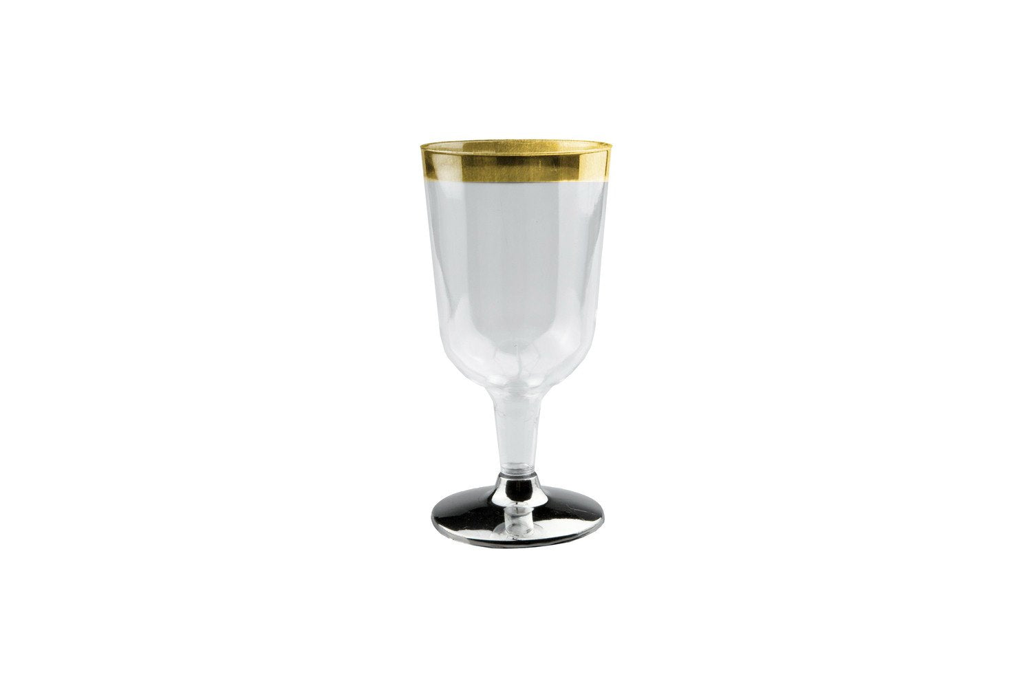 200mL Wine Glass With Gold Rim Pk6