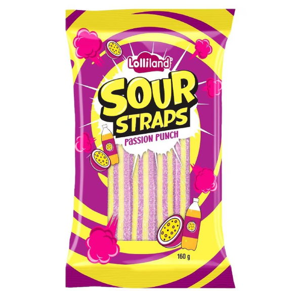Sour Straps Passion Punch 160g x 12 - Dollars and Sense