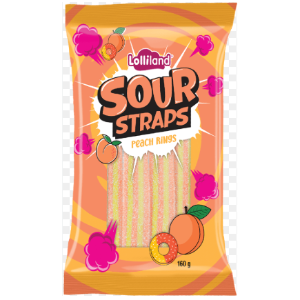 Lolliland Sour Straps - Peach Rings - Dollars and Sense