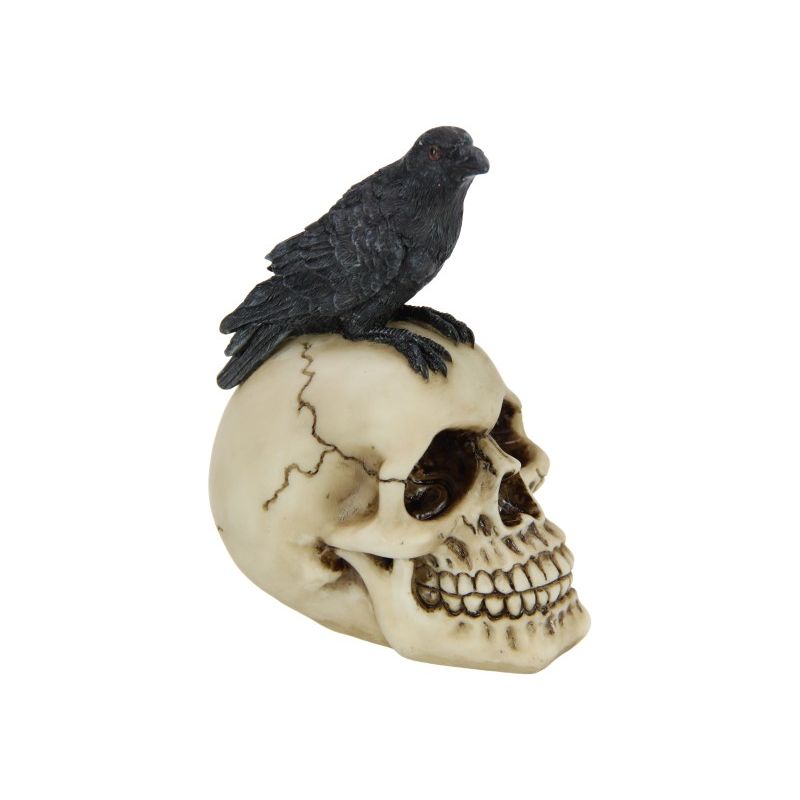 12cm Raven Sitting on Skull SKU RAVSKUSM - Dollars and Sense