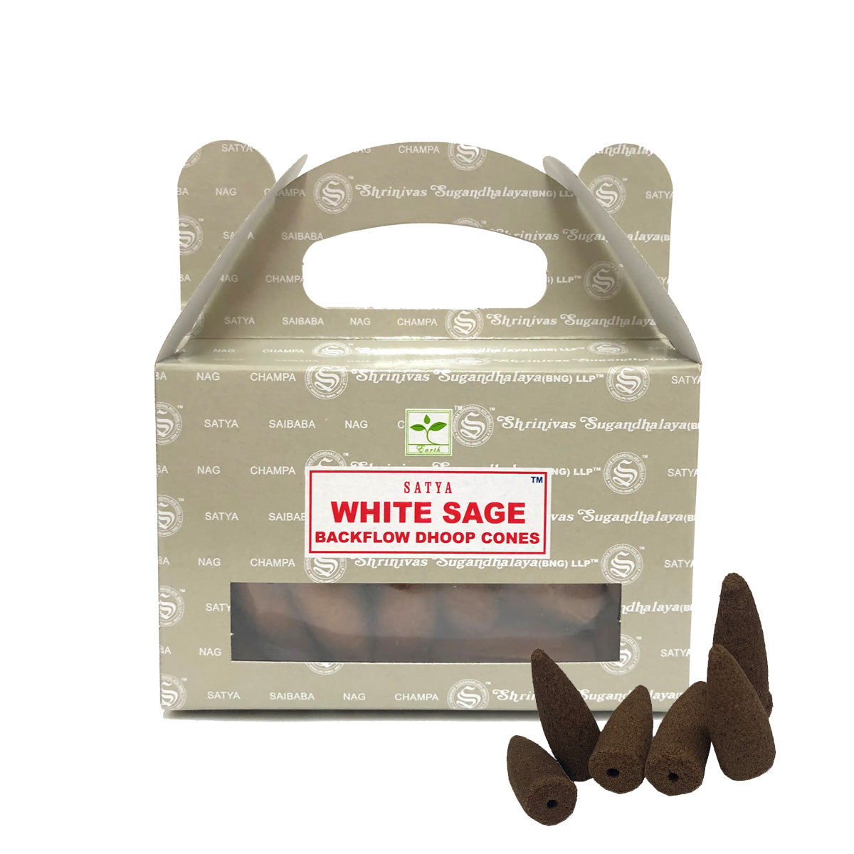 Satya Backflow Incense Cones with Sage