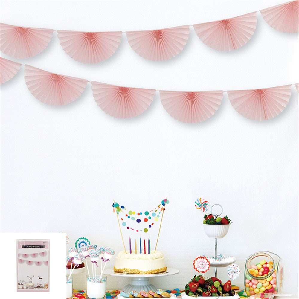 Paper Fan Garland - Pink Champagne