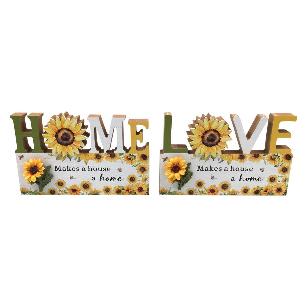 Sunflower - Love Makes A House A Home 2a SKU SUNPLHLO - Dollars and Sense